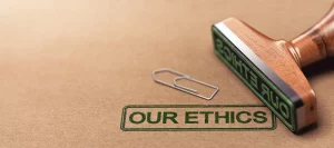 3d-illustration-rubber-stamp-paper-background-with-text-our-ethics-business-moral-principles-concept